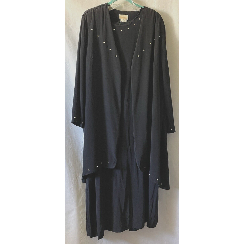 Dress embellished Romans Vtg, Made in USA Black 2pc Style 4-6929-6